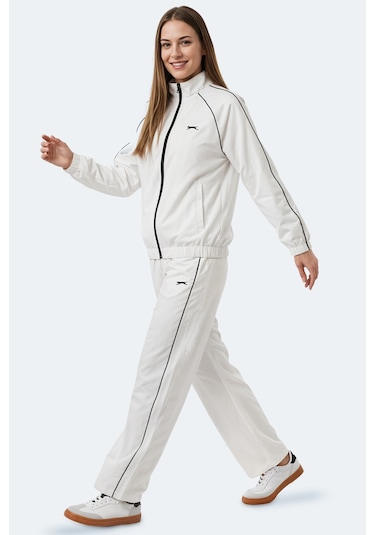 Slazenger Revel Kadın Dik Yaka Fermuarlı Kemik Eşofman Takımı