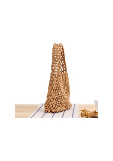 Suntek Omuz Çantası Saplı Çanta Plaj Tote Kadın Kahverengi Kahverengi