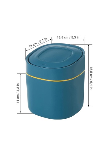 Suntek Magideal Mini Masaüstü Çöp Kutusu Sepeti Kovası Ev Mavi