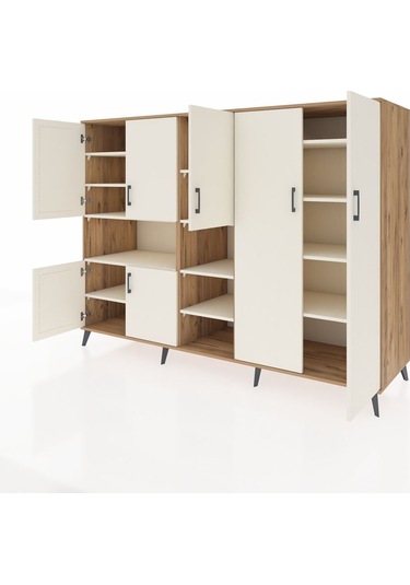 Kronos Dolap 13 Raflı 7 Kapaklı 220x59x163 Çam-aytaşı Çam-aytaşı