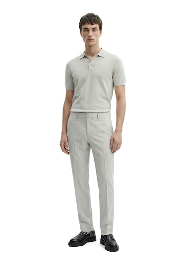 Düz Kumaş Slim Fit Klasik Erkek Pantolon Rafael Açık Gri