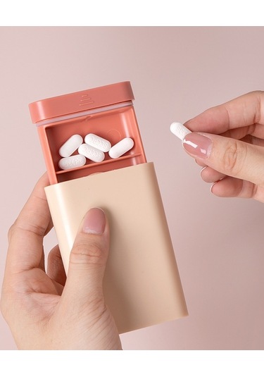 6 Bölmeli İlaç Ambalaj Kutusu - Pembe