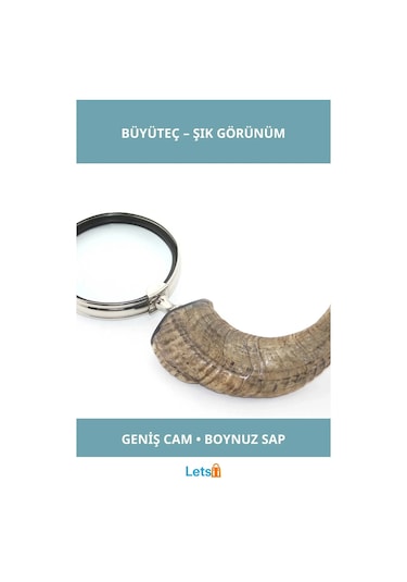 Ergonomik Doğal Boynuz Saplı Büyüteç Model 2