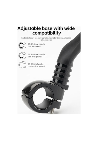 Rockbros 1 Adet Bisiklet Aynası Gidon Dikiz Paslanmaz Çelik Reflektör 360 Derece Dönebilen Ayna - Sol