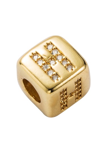 İngilizce Mektup Boncuk Bilezik Pirinç Mikro Kakma Çift Kırmızı Dize Çekme Dıy Bilezik Takı, Stil: H Çok Renkli