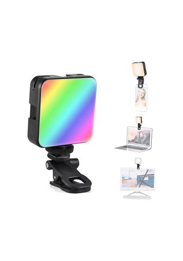 Andoer W64rgb Mini Cep Telefonu Klipsli Rgb Video Işığı Siyah Siyah