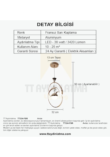 Tt334-tpl-fsr Tt Ayd. Badem Fransız Sarı Kaplama 3 Renk Işık Led Rosegold