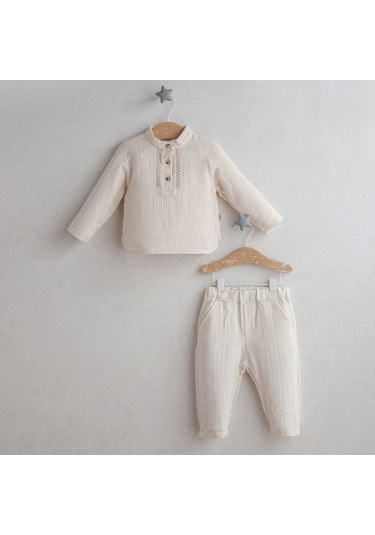 Tongs Baby Ceremony Boy 2'li Takım 5423 Ekru