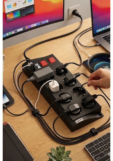 Blic Ftr-08 8 Li Akım Korumalı Priz Ve 3 Usb Girişli Çoklu Priz 2m Kablo 0.2 M