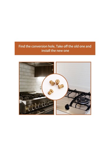 Qingmipy M6x0.75 Bakır Propana Dönüştürme Aleti Seti - 36 Parça Ocak Fırın Açıkça Dönüştürücü Burner Aksesuarı Altın