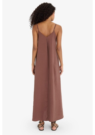 Defacto V Yaka Modal Askılı Maxi Elbise F6466ax25smbn166 Kahve Defacto V Yaka Modal Askılı Maxi Elbise F6466ax25smbn166 Kahve