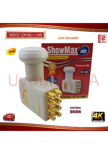 Showmax 8 Çıkışlı Octo Gold Uçlu 4K Lnb