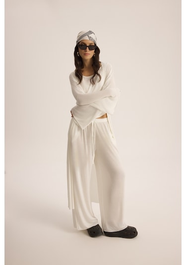 Mai Studios Co. Raina Ekru Kimono Basic Üçlü Takım Ekru