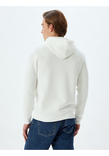Koton Kapşonlu Sweatshirt Basic Pamuk Karışımlı Beyaz 5wam70001mk Beyaz