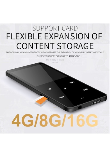Xindoker 1.8 İnç Dokunmatik Ekranlı Bluetooth Mp3/mp4 Çalar - 16gb Mavi, Ses Kaydı/fm Radyo/dış Hoparlör, Kaliteli Ses, Hafıza Genişletilebilir