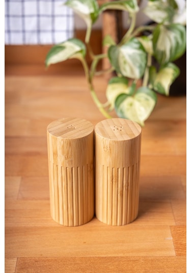 Finehome Voli Bambu Tuzluk Biberlik Kahverengi