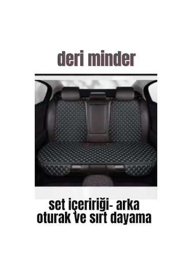 Deri Cepli Oturak Kapitone Sırt Dayamalı Minder Siyah Beyaz