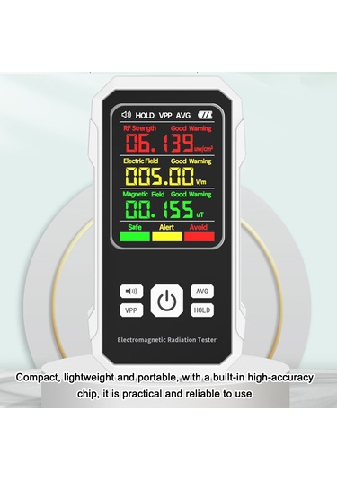 Singree Taşınabilir Elektromanyetik Radyasyon Ölçer - Rf, Elektrik Ve Manyetik Alan Ölçümü İle 3 Renkli Gösterge