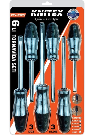 6pcs Tornavida Seti 6x150 Yıldız - 5x125 Düz-yıldız - 4x120 Düz-yıldız - 3x75 Düz 4741