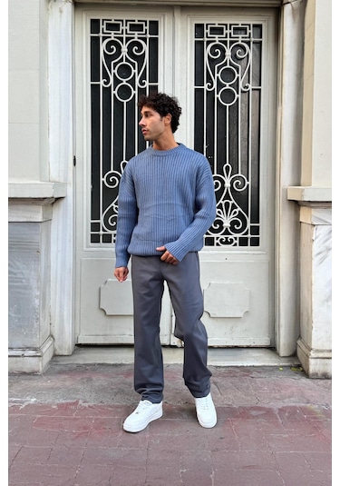 Flaw Basic Regular Gabardin Pantolon Gri gri