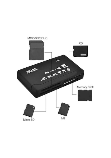 Usb Çoklu Kart Okuyucu Hub Micro Sd Xd Mmc Ms Cf Tf Mini M2 Combo