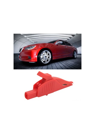 Moveevo Kırmızı Bakır Elektrikli Klem 32a/1000v, 39.5mm Açılış, 4mm Banana Plug Uyumlu, Pa Kapaklı, Araç Akü Testi Ve Jumping Start İçin