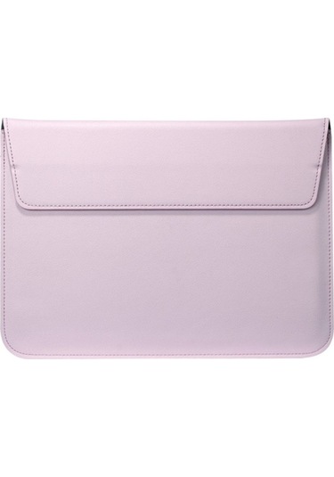 Macbook Pro 14 İnç M3 A2992 A2918 Uyumlu Deri Mıknatıslı Çanta Stantlı Şık Tasarım Açık Pembe