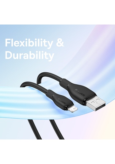 Baseus Pudding Serisi 2.4a Usb - 8 Pin Hızlı Şarj Veri Kablosu, Uzunluk:2m
