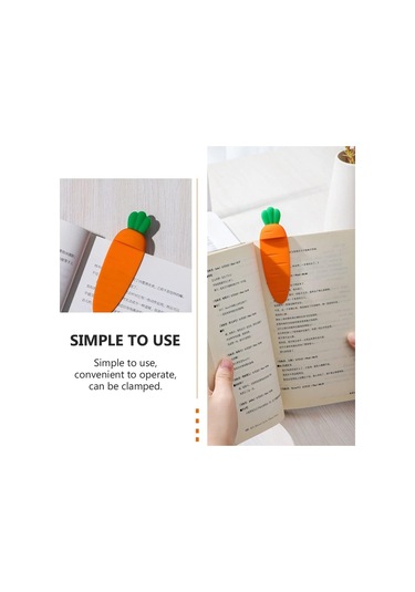 2 Adet Havuç Ayracı Silikon Kitap Ayracı 3d Öğrenci Ayracı Yenide