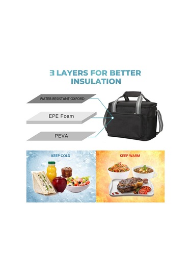 Youtek 15l Gri Oxford Beşik Çantası - Isı Ve Soğuk Saklama, Su Geçirmez, Çoklu Cepler, Kamp Piknik Bbq İçin Gri