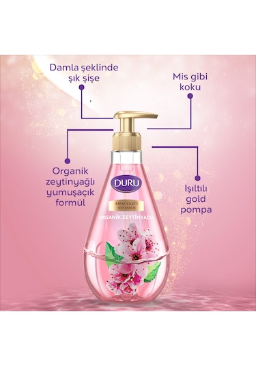 Duru Organik Zeytinyağlı Kiraz Çiçeği Sıvı Sabun 2 x 1500 ML + 500 ML