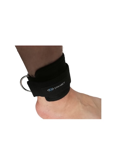 D Ring Fitness Ayak Bileği Ağırlık Çalışma Kemeri 1 Çift Siyah