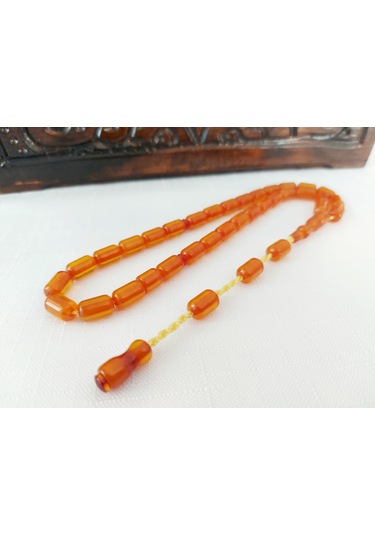 Soma Tesbih Çubuk Malzemeden Yapılma Kapsül Kesim Sıkma Kehribar Tesbih 7 x11