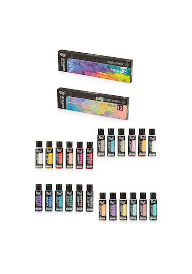 Rich Master Mix 60 Cc Akrilik 12' Li Canlı Renkler + 12' Li Pastel Renkler