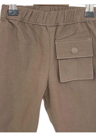 Erkek Bebek Pamuklu Rahat Kalıp Pantolon-13914 Kahverengi