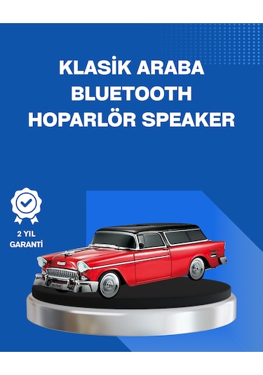 Retro Araba Şekilli Kablosuz Bluetooth Hoparlör