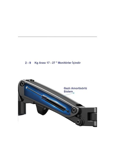 Yenilzd NB F160 Çift Kol Gazlı Hareketli 10-27" Masa LCD Led Monitör Tutucu
