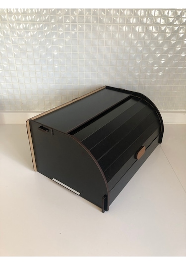 Harmony Ahşap Ekmeklik Organizer,ekmek Kutusu Sepeti, Bakerybox, Ev Hediyesi Siyah