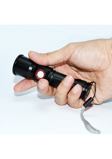 USB ŞARJLI EL FENERİ WATTON WT-611 Siyah