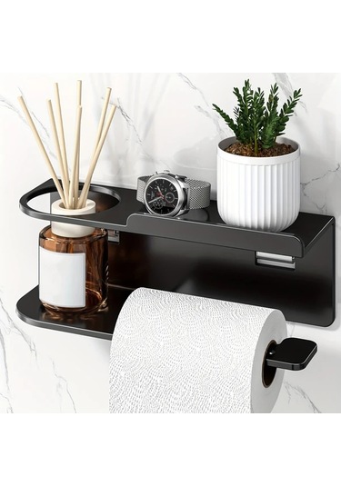 Dashanshop Gri 1 Adet Duvar Tipi Kağıt Havlu Ve Tuvalet Parfümlüğü, Kompakt Mutfak & Banyo Organizer, Kendinden Yapışkanlı Gri