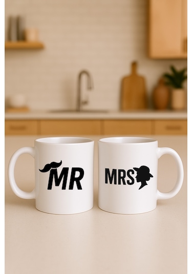 Sevgili Aşk Çift Kupa Bardak 2 Adet Mavi