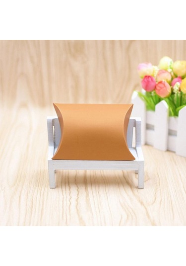 Siyah 50 Adet/grup Mevcut Kese Kraft Hediye Çantası Noel Yastık Şekli Kağıt Şeker Kutuları