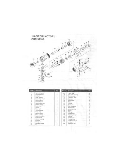 Osacar 1/4 Havalı Cırcır Kol OSC51102