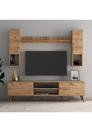 Mega 180 Lik Kapaklı Raflı Tv Ünitesi Çam - Tvu0202