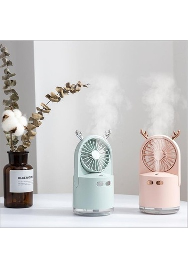 Yue Store Mini Geyik Sprey Fan Kapalı Sevimli Yaratıcı Masaüstü Nemlendirici Beyaz Agr5wy Beyaz
