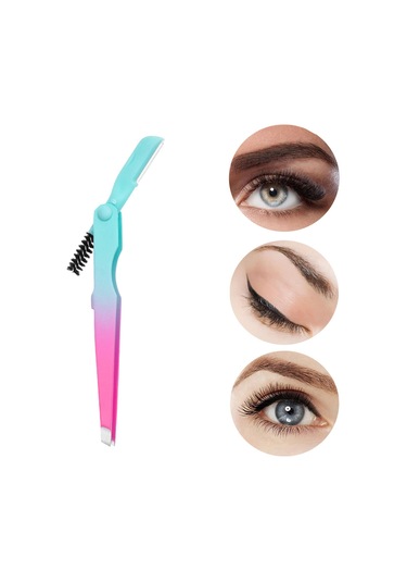 Homyl Kaş Cımbızı Paslanmaz Alet 4mm Düz Uçlu Cımbız Çok Yeşil Pembe