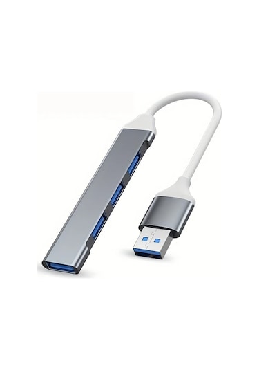 Hightower Gri 4'ü 1 Arada Usb 3.0 Hub Usb-c Adaptörlü Hızlı Veri Aktarımı