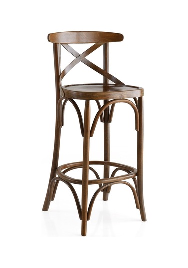 Thonet Ahşap Bar Sandalyesi Ceviz