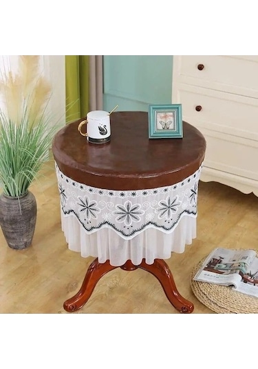 Novahub Yeşil High-end Yuvarlak Masa Örtüsü, Su Geçirmez, Yağa Dayanıklı, 50cm, Ev, Mekan, Düğün, Parti Yeşil