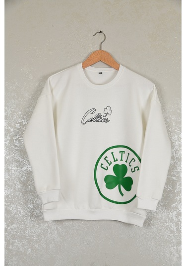 Çocuk Boston Celtic Oversize Baskılı Pamuklu Uzun Kollu Bisiklet